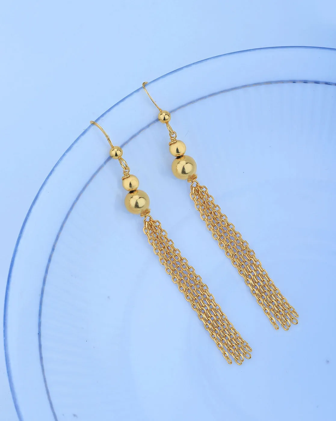 18Kt Gold Plated With Zirconia Stylish Studded Hoop Earring