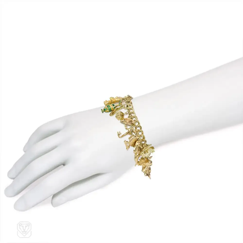 1960s gold charm bracelet