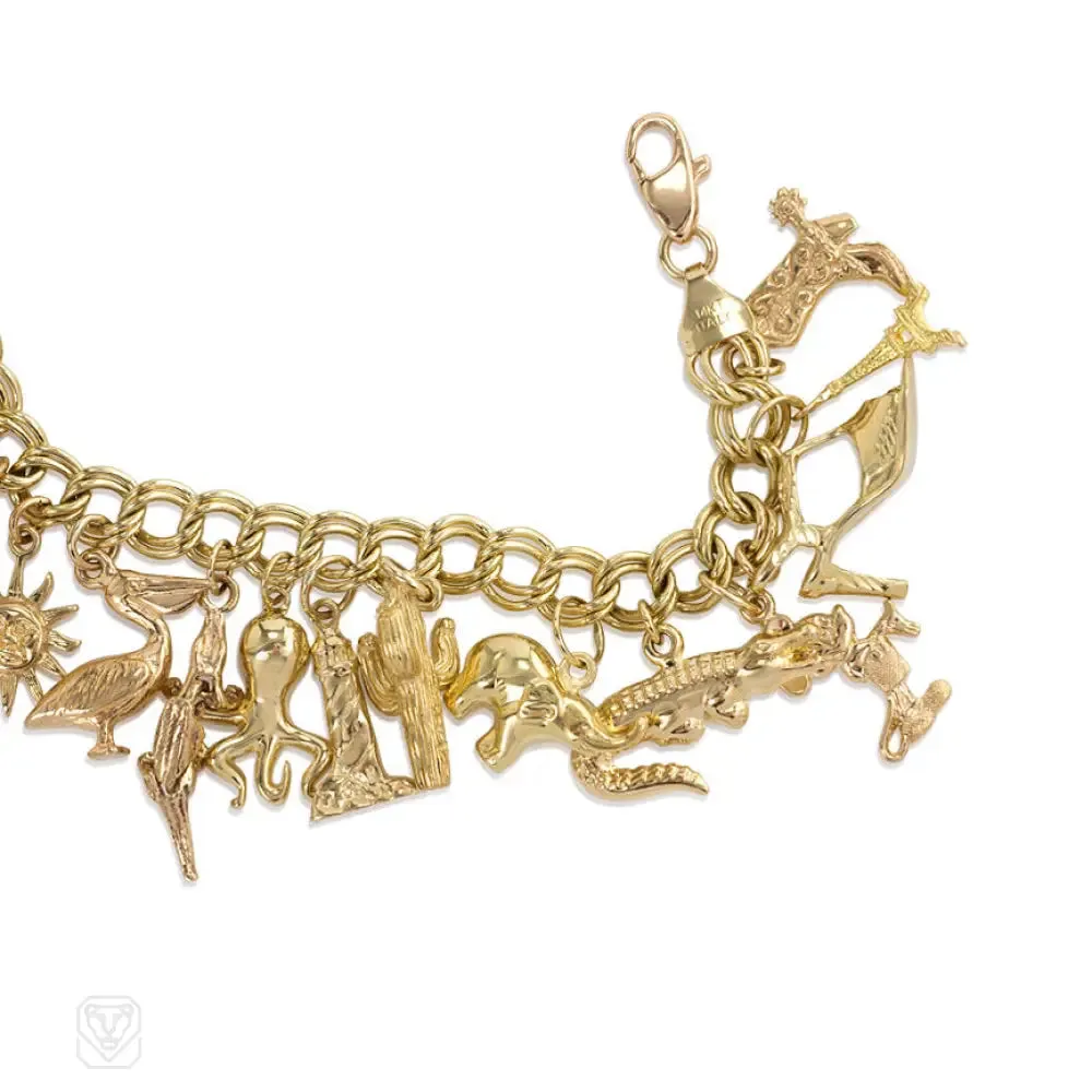 1960s gold charm bracelet