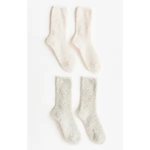 2 Pack Plush Socks in Agave Green