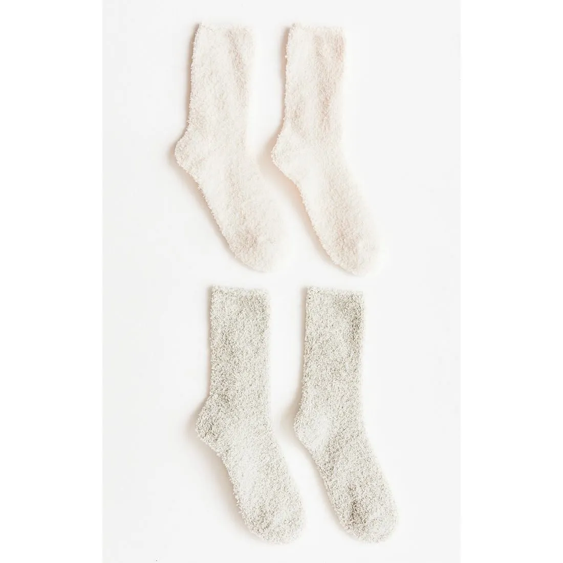 2 Pack Plush Socks in Agave Green