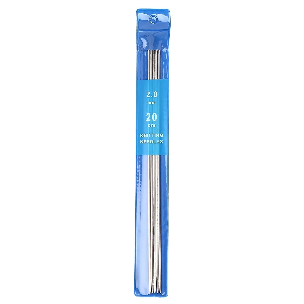 5piece Set of 20cm Double Ended Stainless Steel Needles