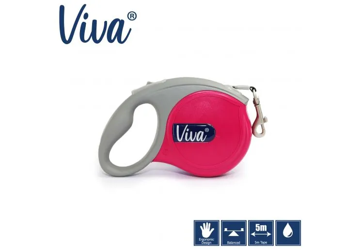 Ancol - Viva Retractable 5m Lead - Blue - Small