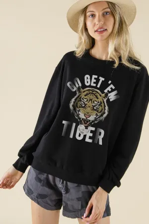 Black Go Get'em Tiger Graphic Sweatshirts