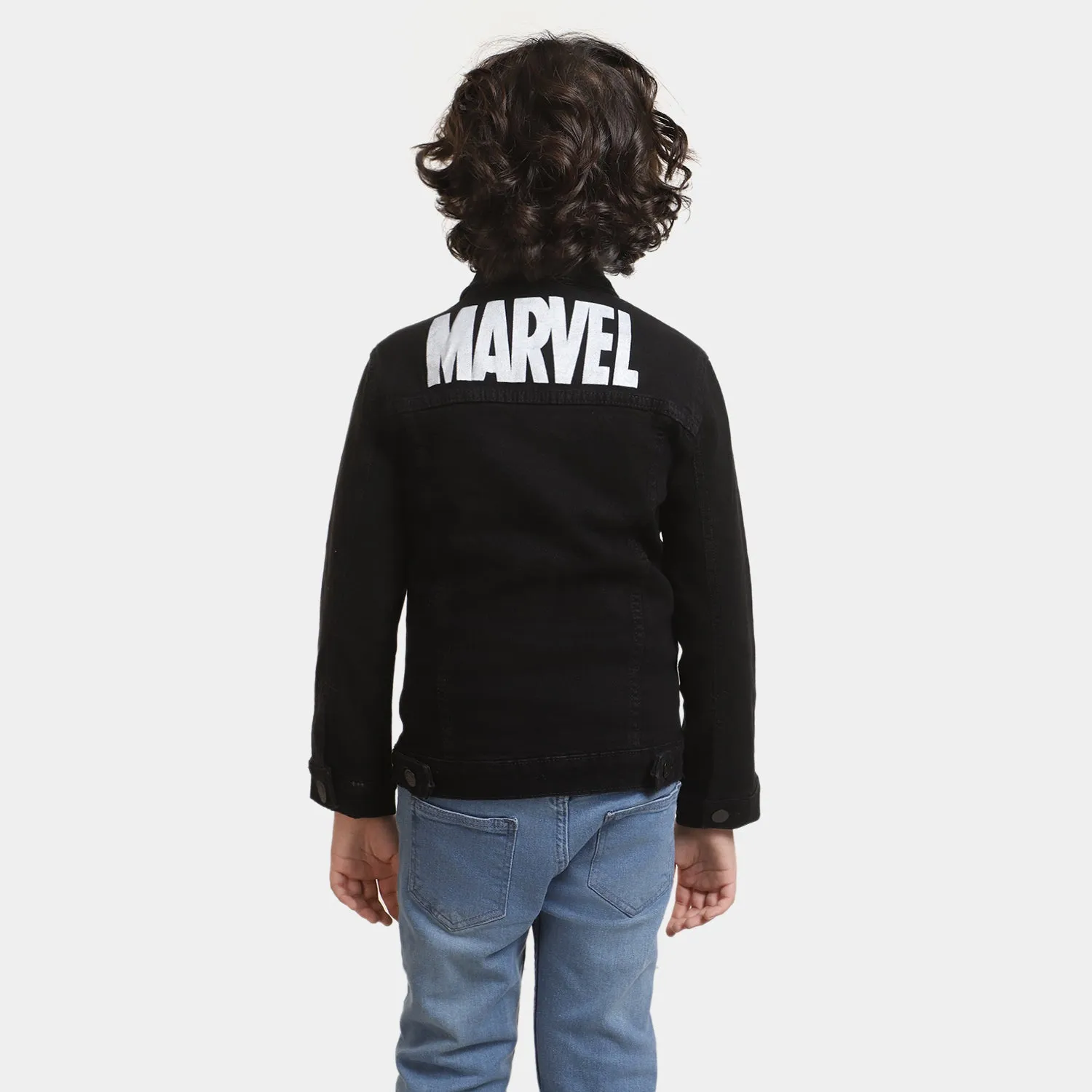 Boys Denim Character Jacket - BLACK