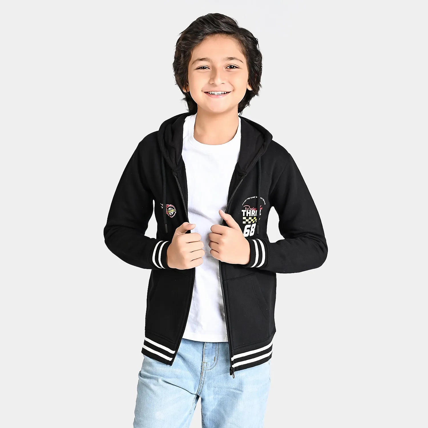 Boys Fleece Knitted Jacket Hot Wheels-Jet.Black