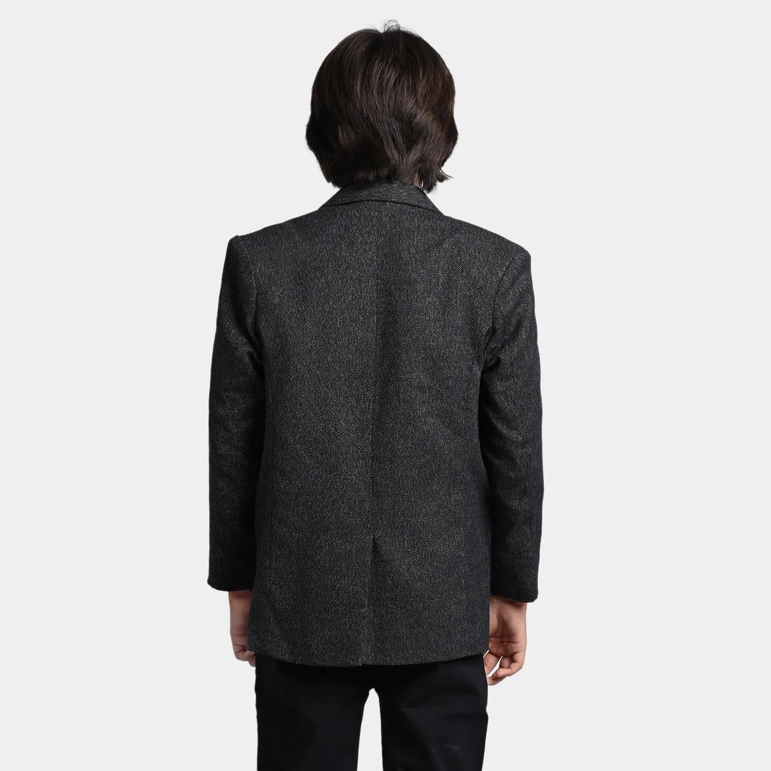 Boys Wool Blazer - BLACK