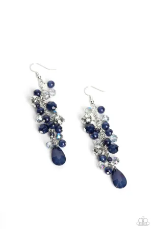 Cheeky Cascade Blue Earrings - Paparazzi Accessories