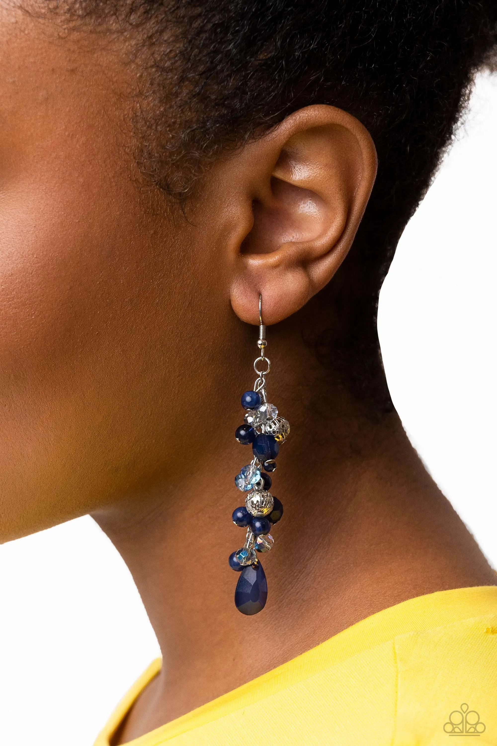 Cheeky Cascade Blue Earrings - Paparazzi Accessories