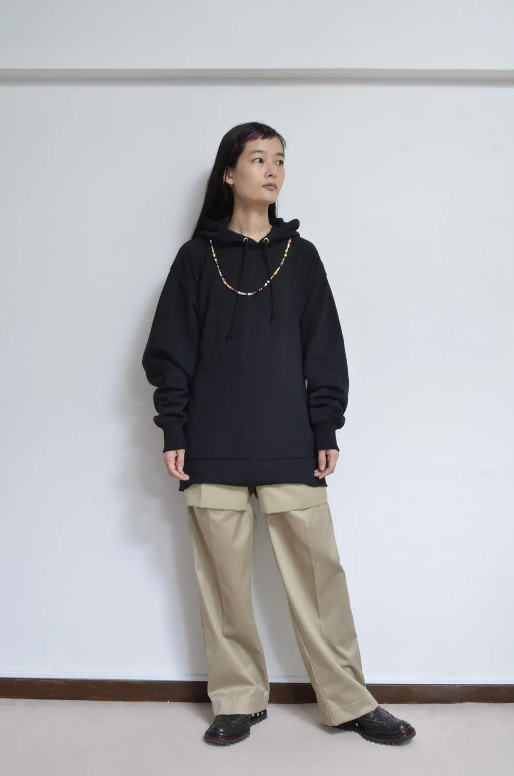 CHIFFON HOODIE (ACCESSORIES) / BLK