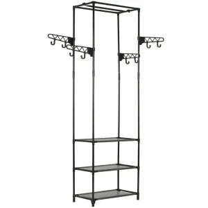 Clothes Rack Steel and Non-woven Fabric 55x28.5x175 cm Black