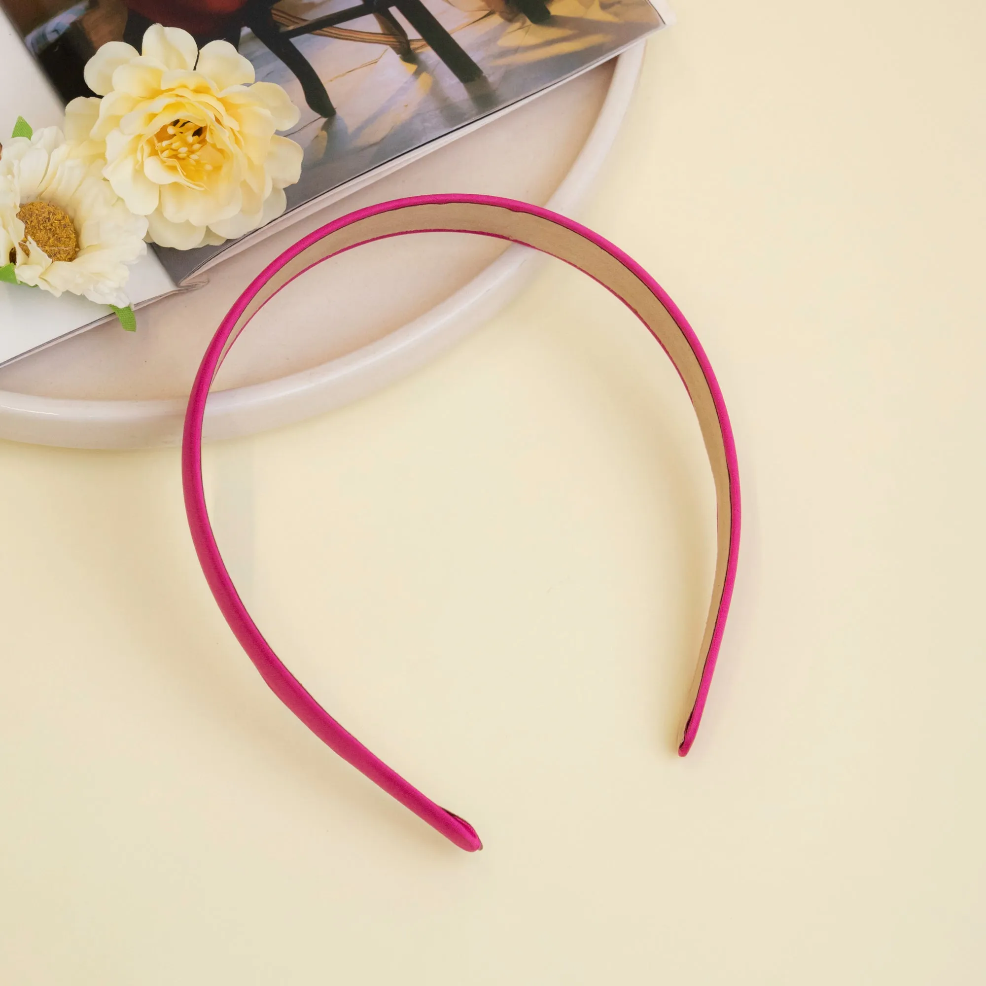 Color Satin Hair Band  | Size : 24mm | Qty : 10pcs