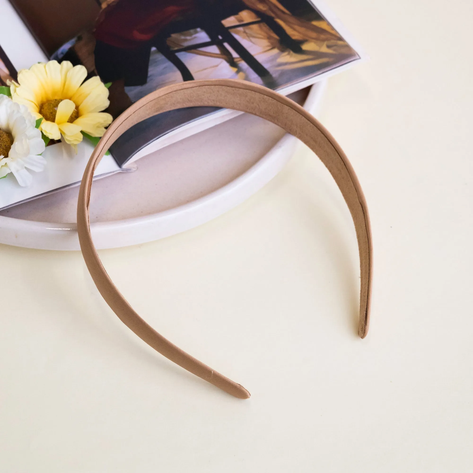 Color Satin Hair Band  | Size : 24mm | Qty : 10pcs