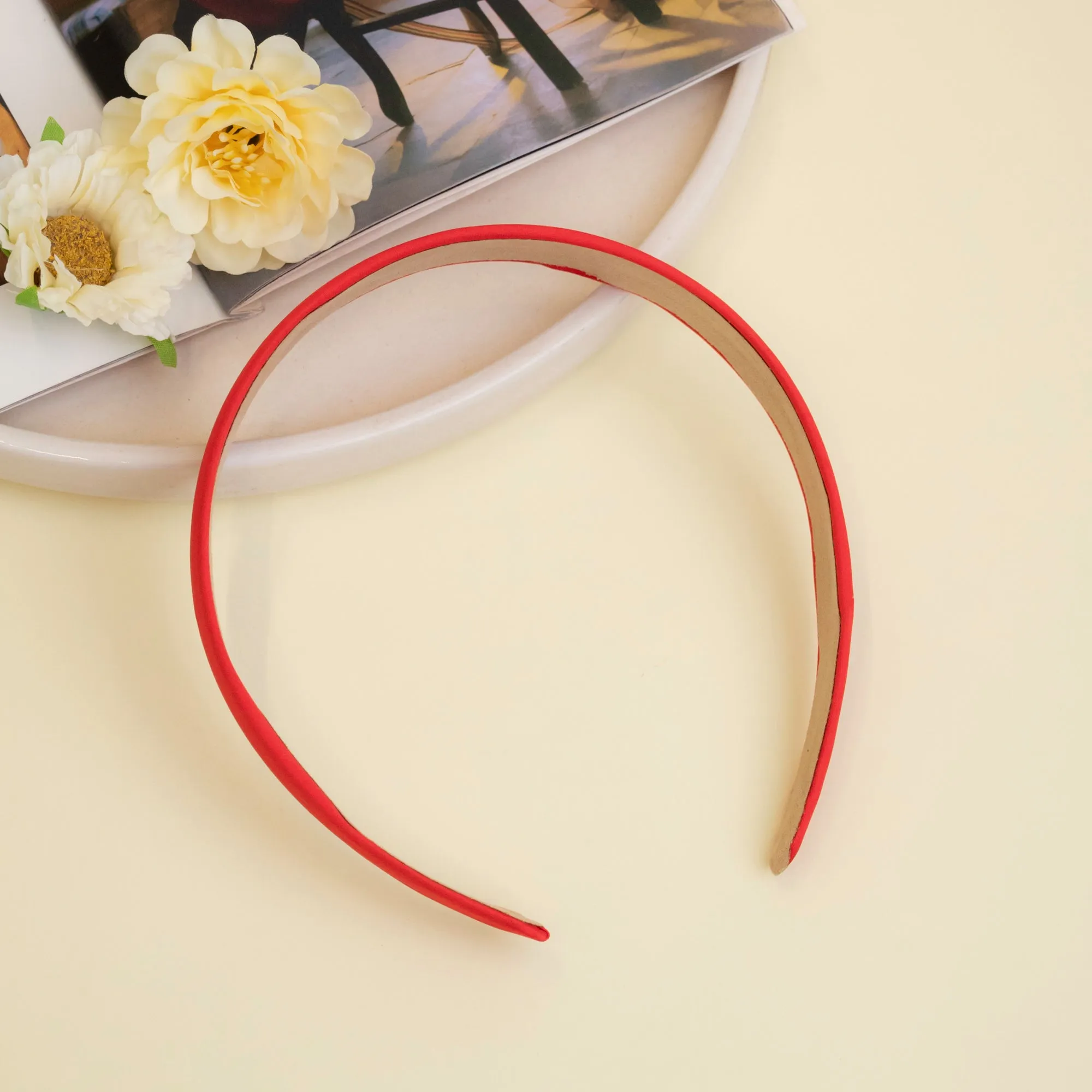 Color Satin Hair Band  | Size : 24mm | Qty : 10pcs