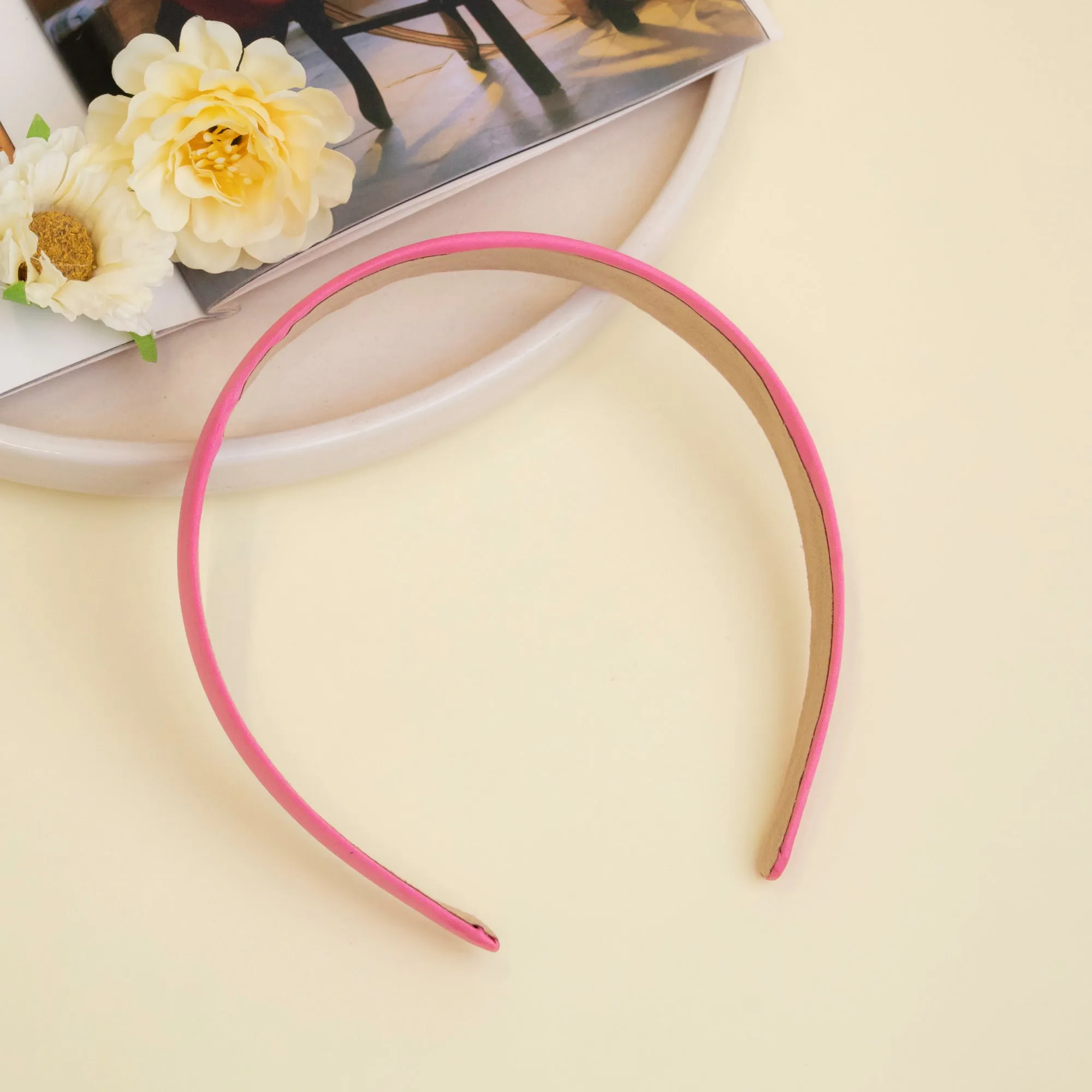 Color Satin Hair Band  | Size : 24mm | Qty : 10pcs