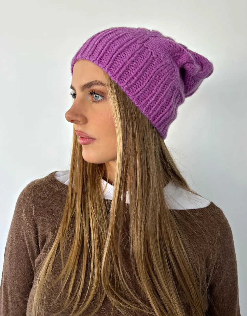 Cozy Cable Beanie in Rosebud