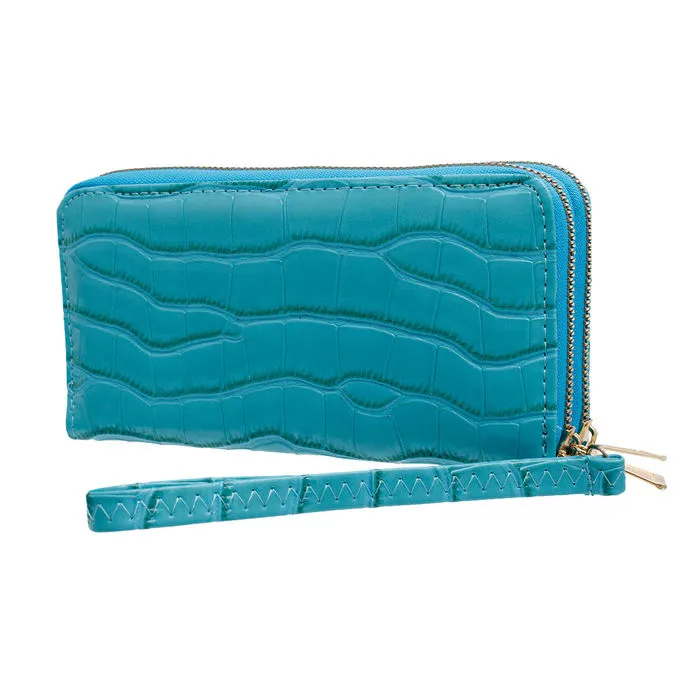 Croc Double Zipper Wallet