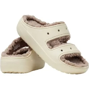 Crocs Classic Cozy Sandals in Bone/Mushroom