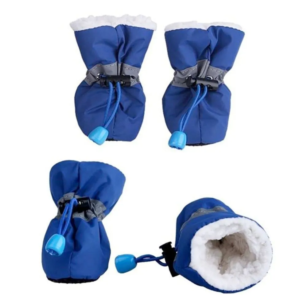 Dogs Winter Warm Shoes 4 PCS Set