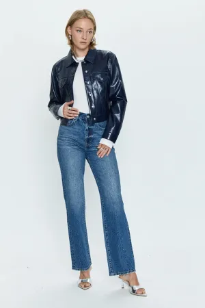 Emery Cropped Vinyl Trucker Jacket