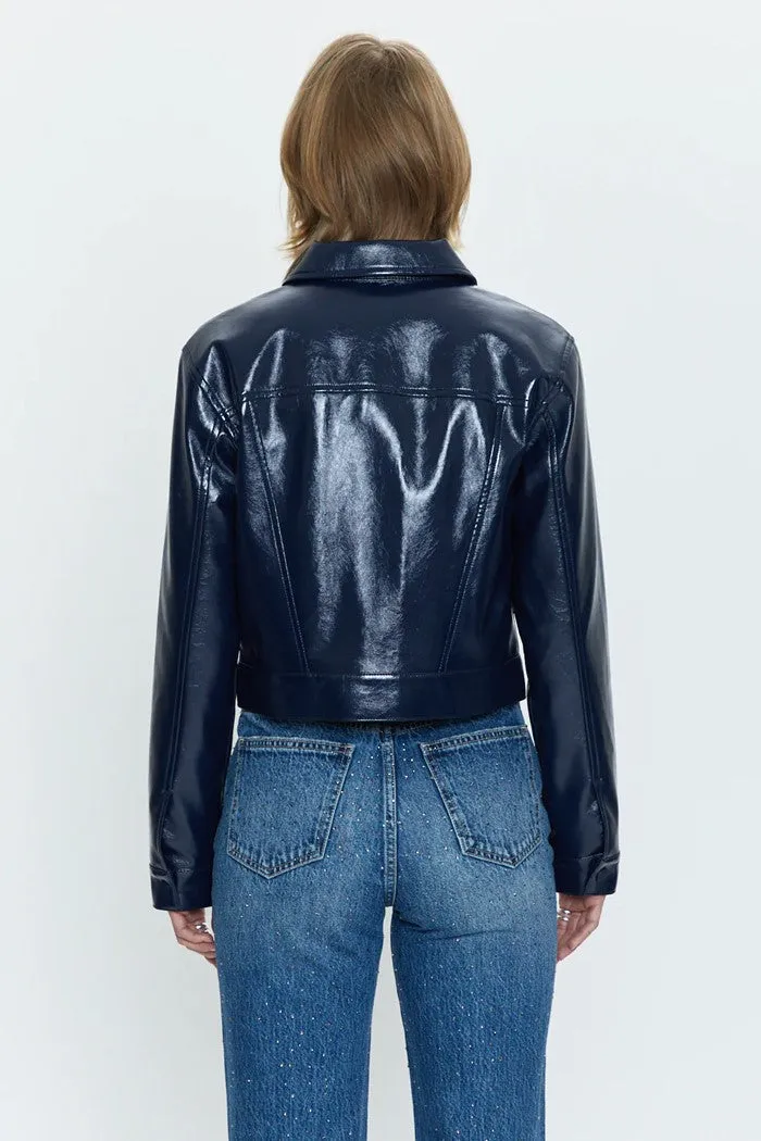 Emery Cropped Vinyl Trucker Jacket