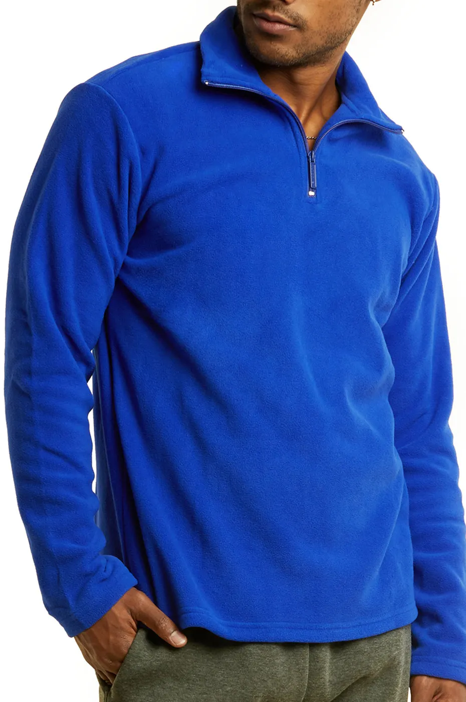 ET TU MEN'S POLAR FLEECE QUARTER PULLOVER (PF1000E_R.BLUE)