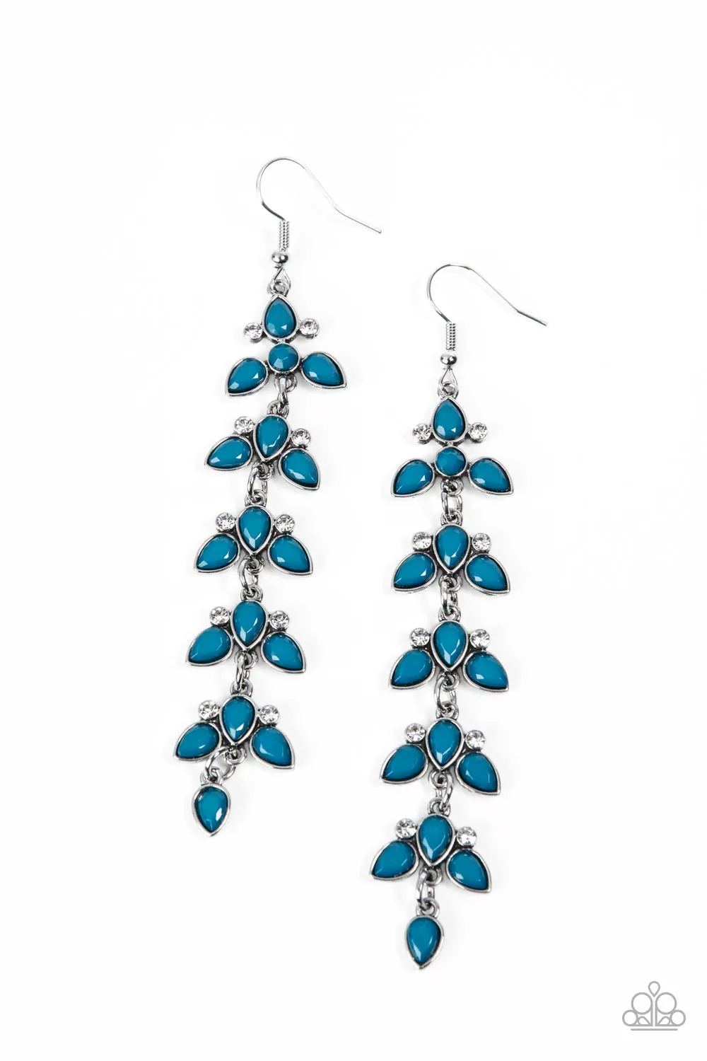 Fanciful Foliage Blue Earrings - Paparazzi Accessories