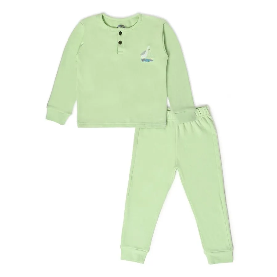 Farm Friends Sage Sweatshirt with Pyjama Thermal Set