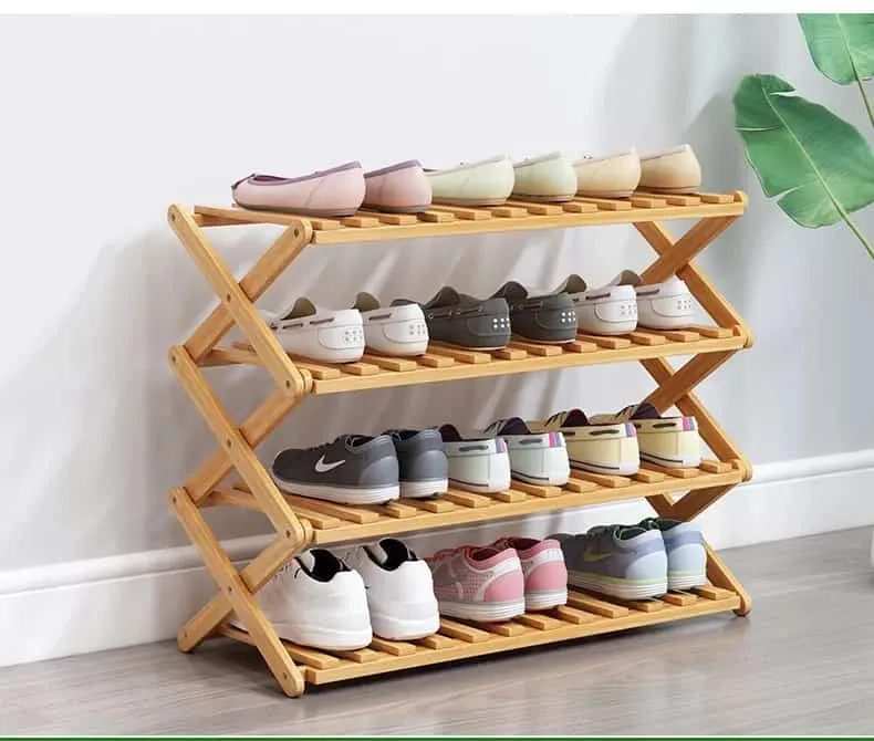 FOLDABLE WOODEN SHOE RACK