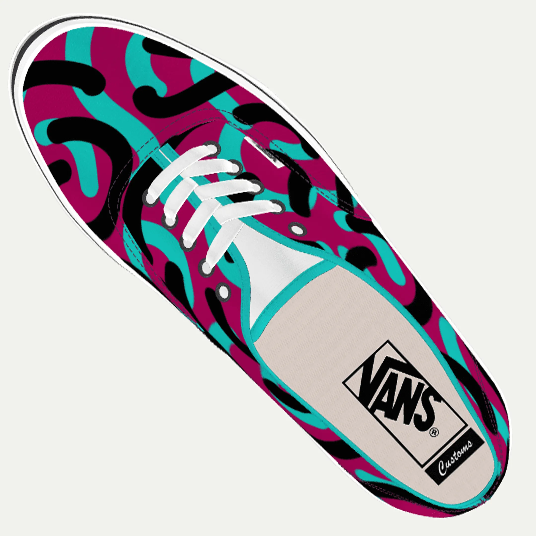 Funky Yeti x Vans Customs Authentic Shoes - Retro Curves