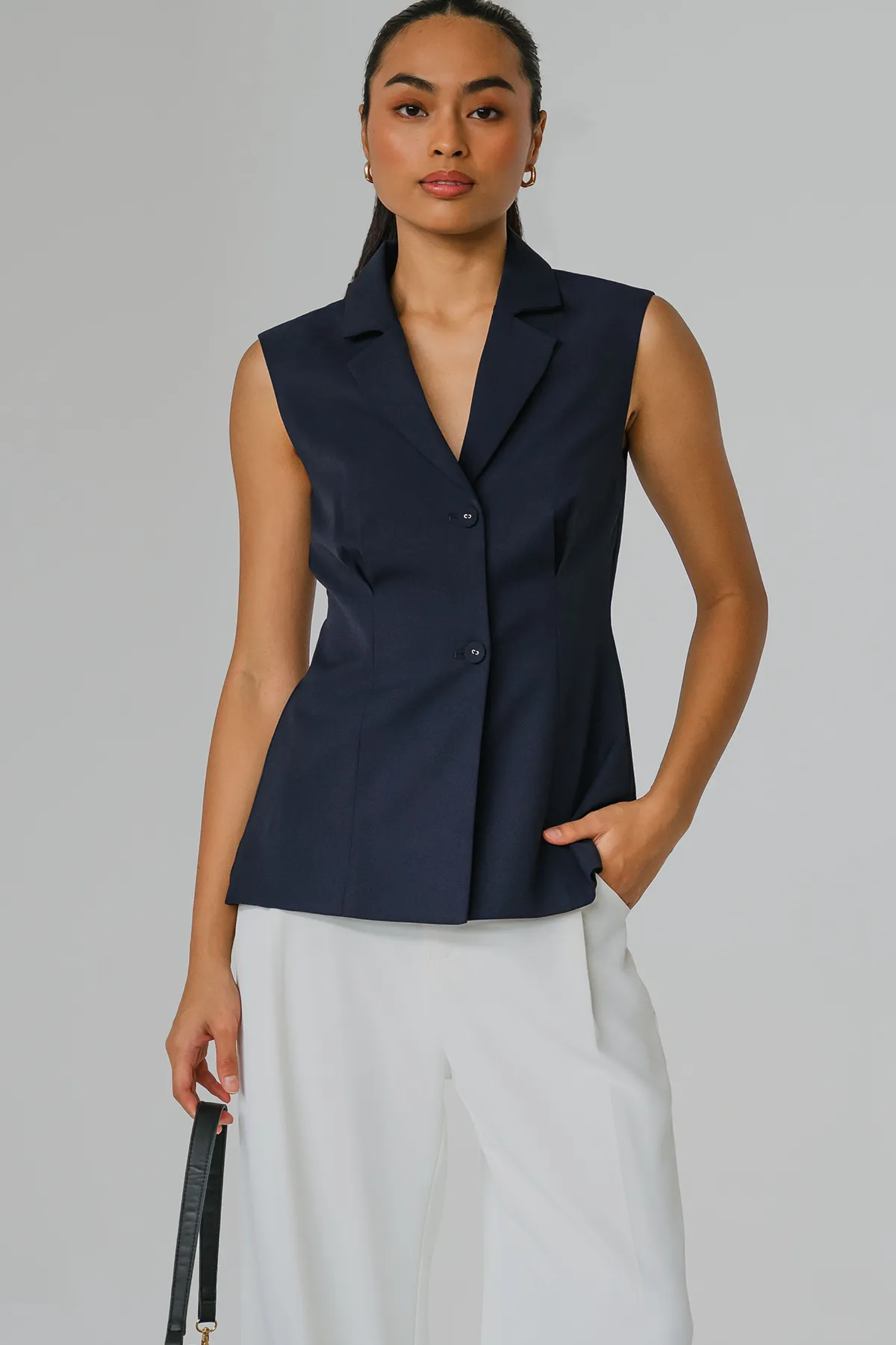 Harper Tailored Vest (Blue)