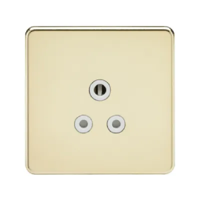 Knightsbridge Screwless 1 Gang 5A Single Socket - Polished Brass