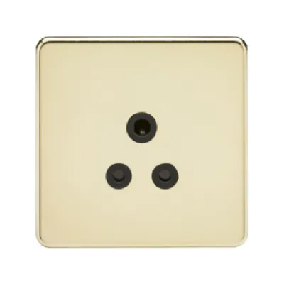 Knightsbridge Screwless 1 Gang 5A Single Socket - Polished Brass