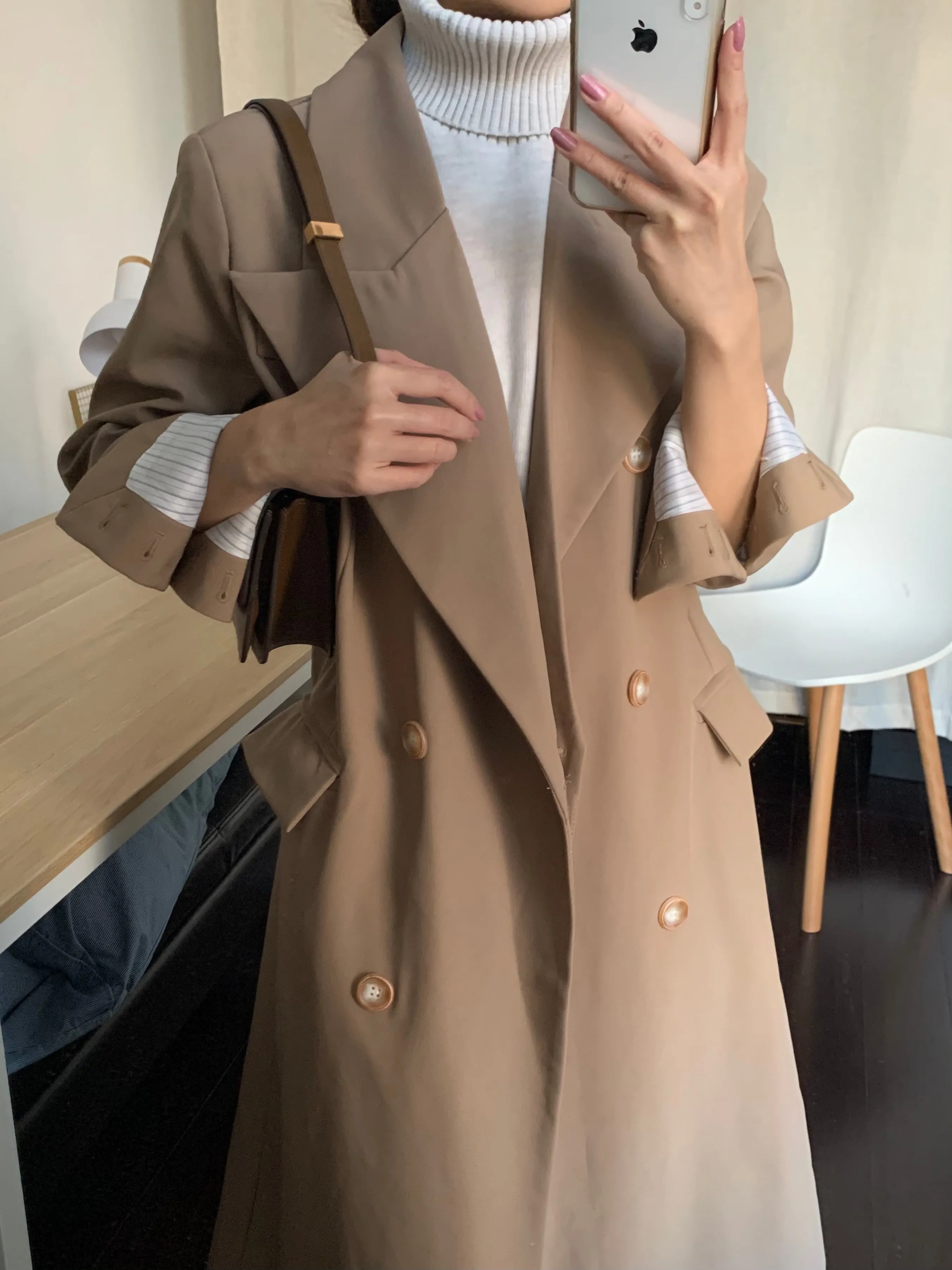 [Korean Style] Alexia Double Breasted Fit Blazer Coat