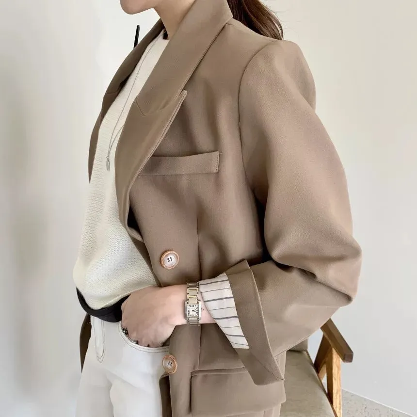 [Korean Style] Alexia Double Breasted Fit Blazer Coat