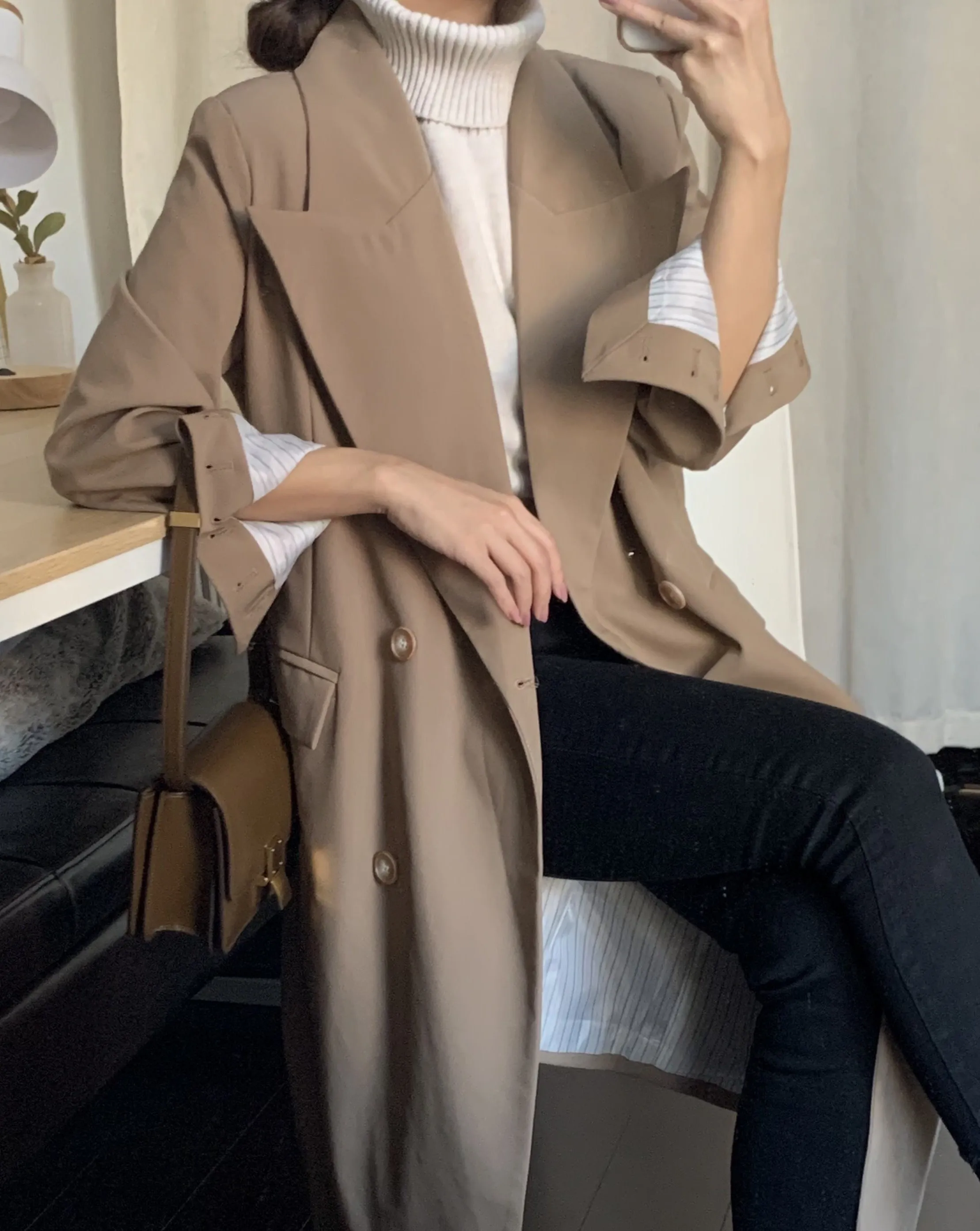 [Korean Style] Alexia Double Breasted Fit Blazer Coat