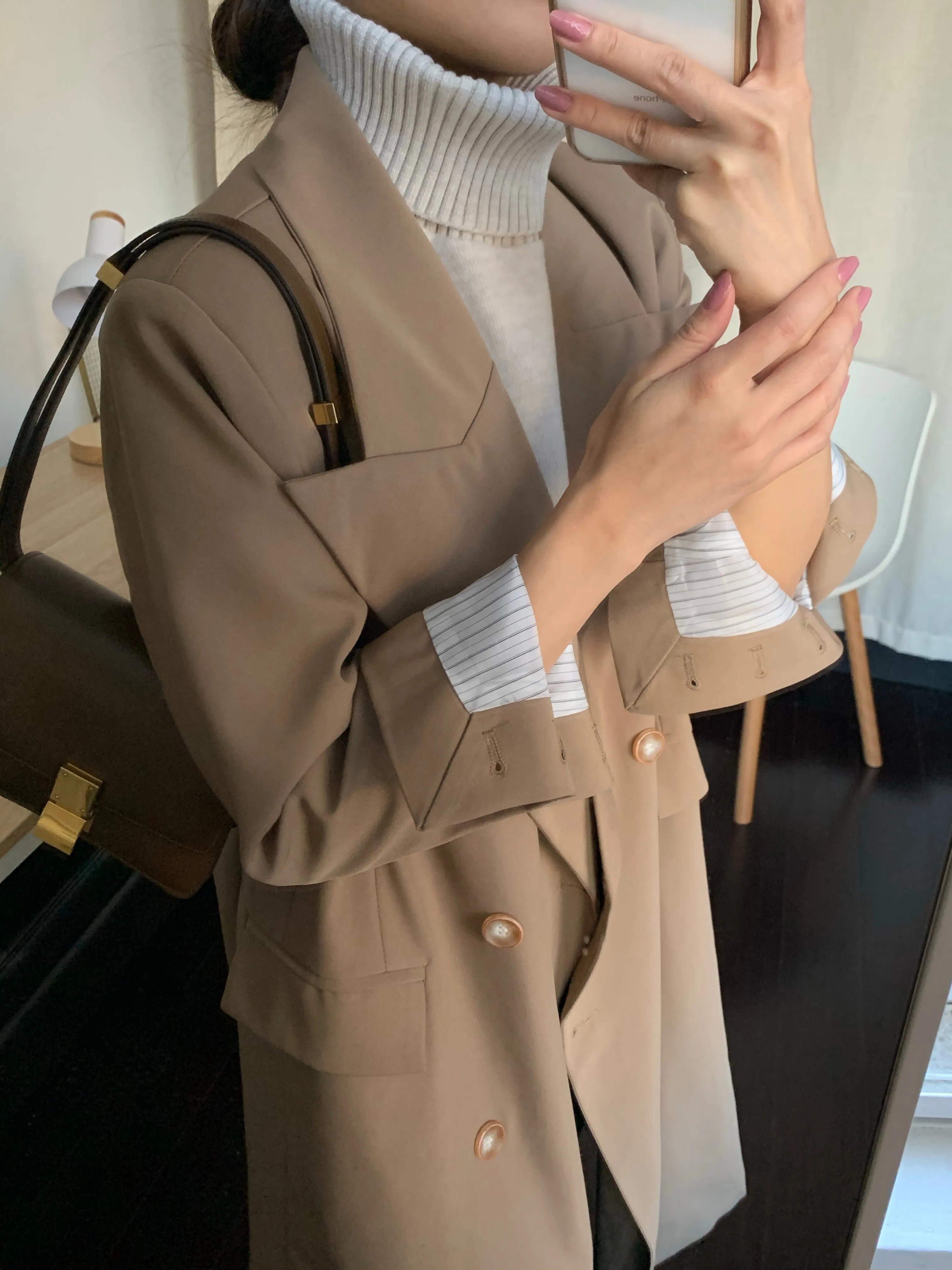 [Korean Style] Alexia Double Breasted Fit Blazer Coat