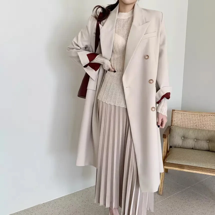 [Korean Style] Alexia Double Breasted Fit Blazer Coat