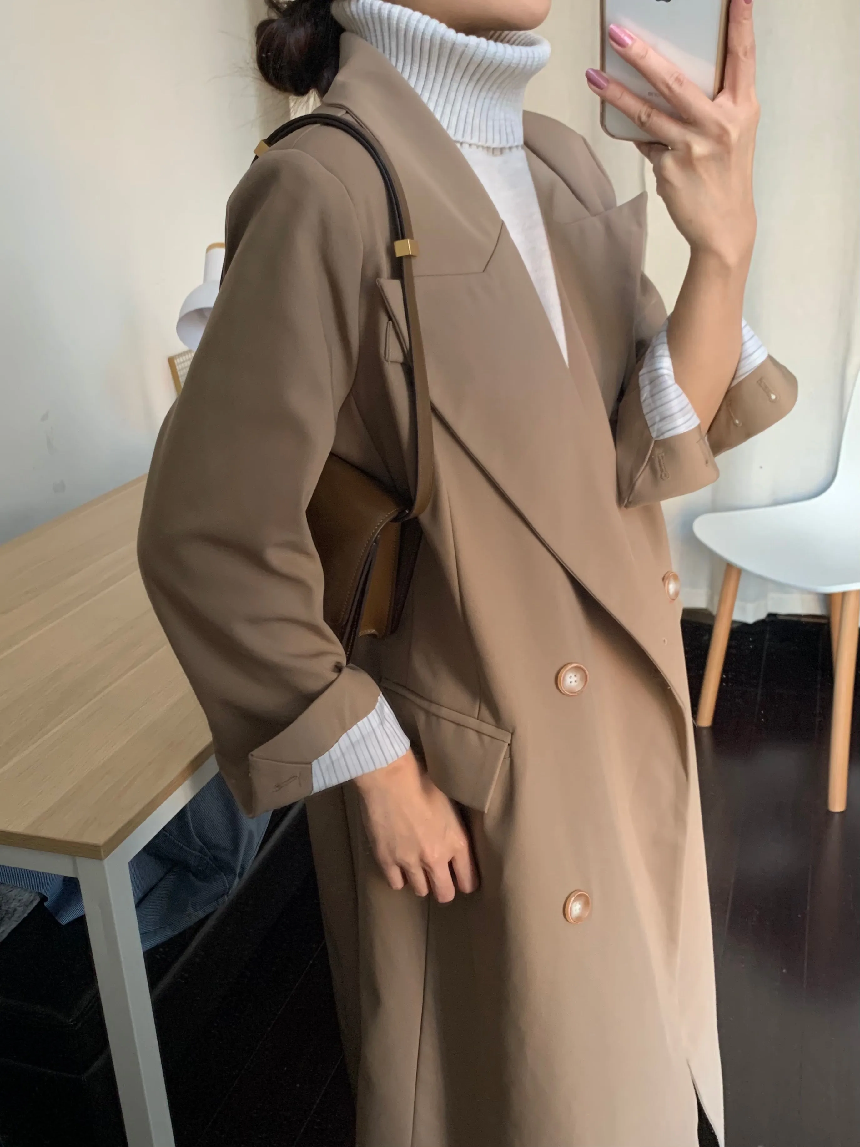 [Korean Style] Alexia Double Breasted Fit Blazer Coat