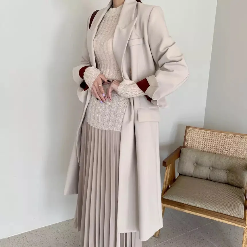 [Korean Style] Alexia Double Breasted Fit Blazer Coat