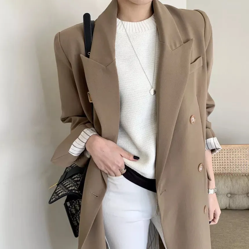 [Korean Style] Alexia Double Breasted Fit Blazer Coat