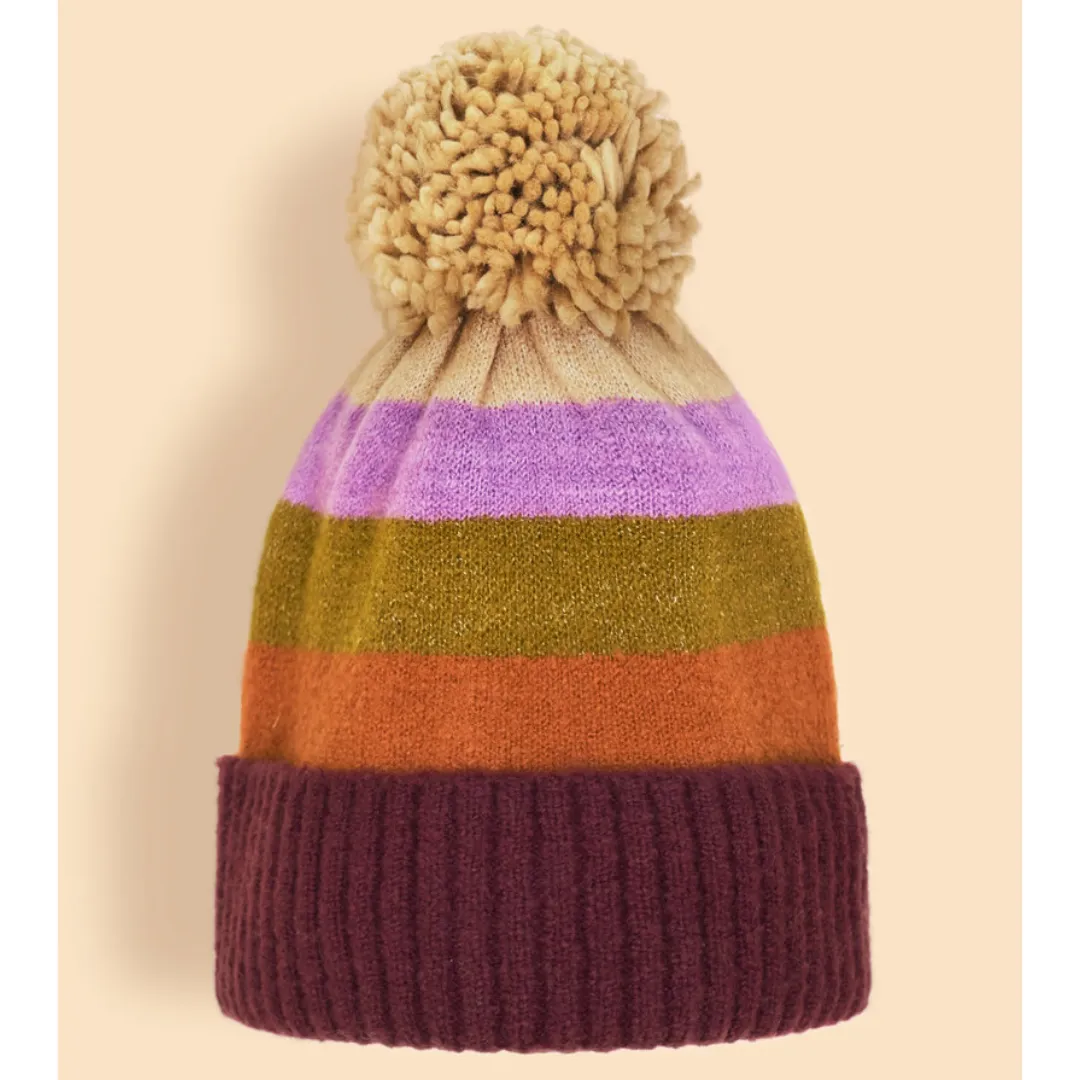 Lilia Knit Pompom Hat by Powder UK - Plum