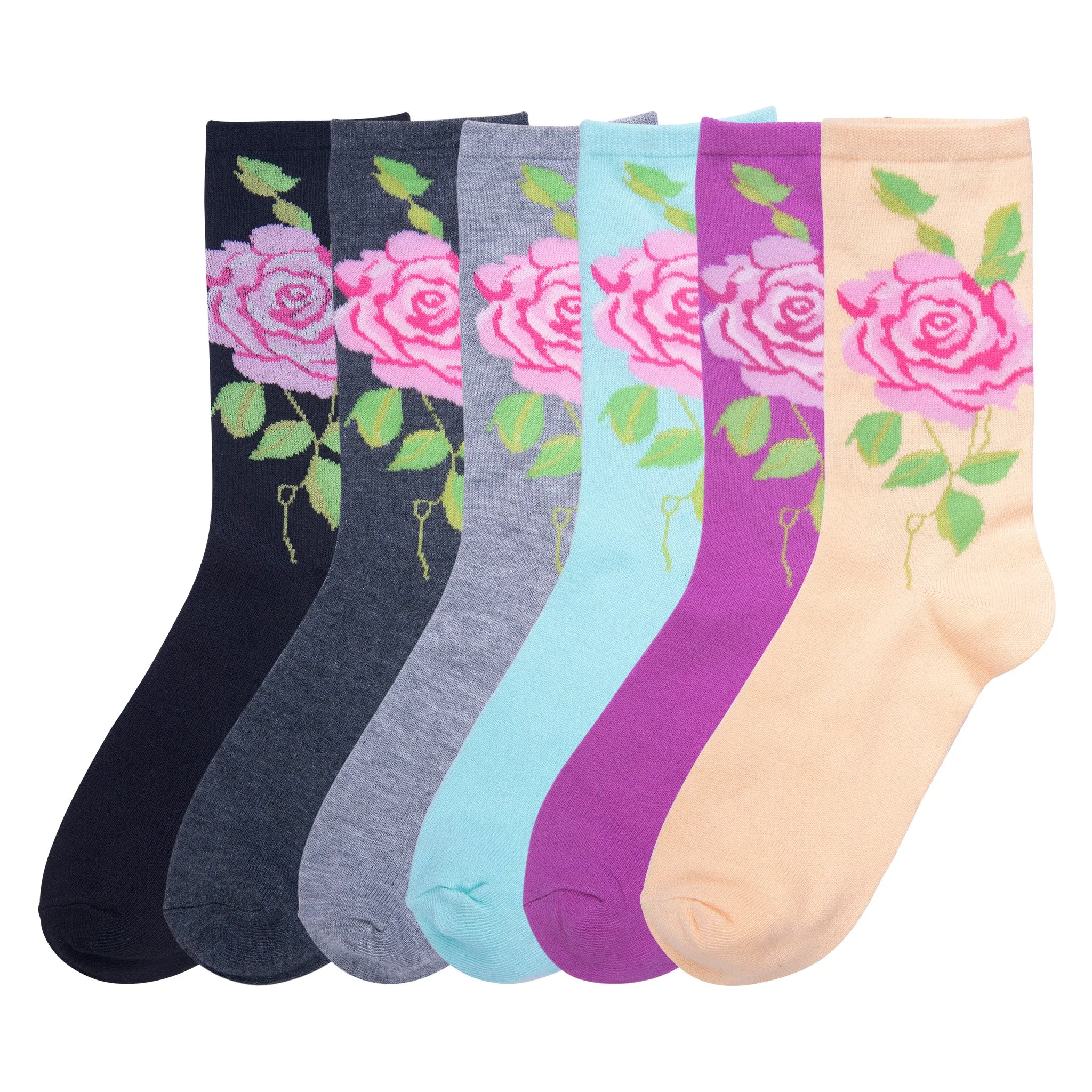 MAMIA LADIES DESIGN CREW SOCKS (ROSE1)