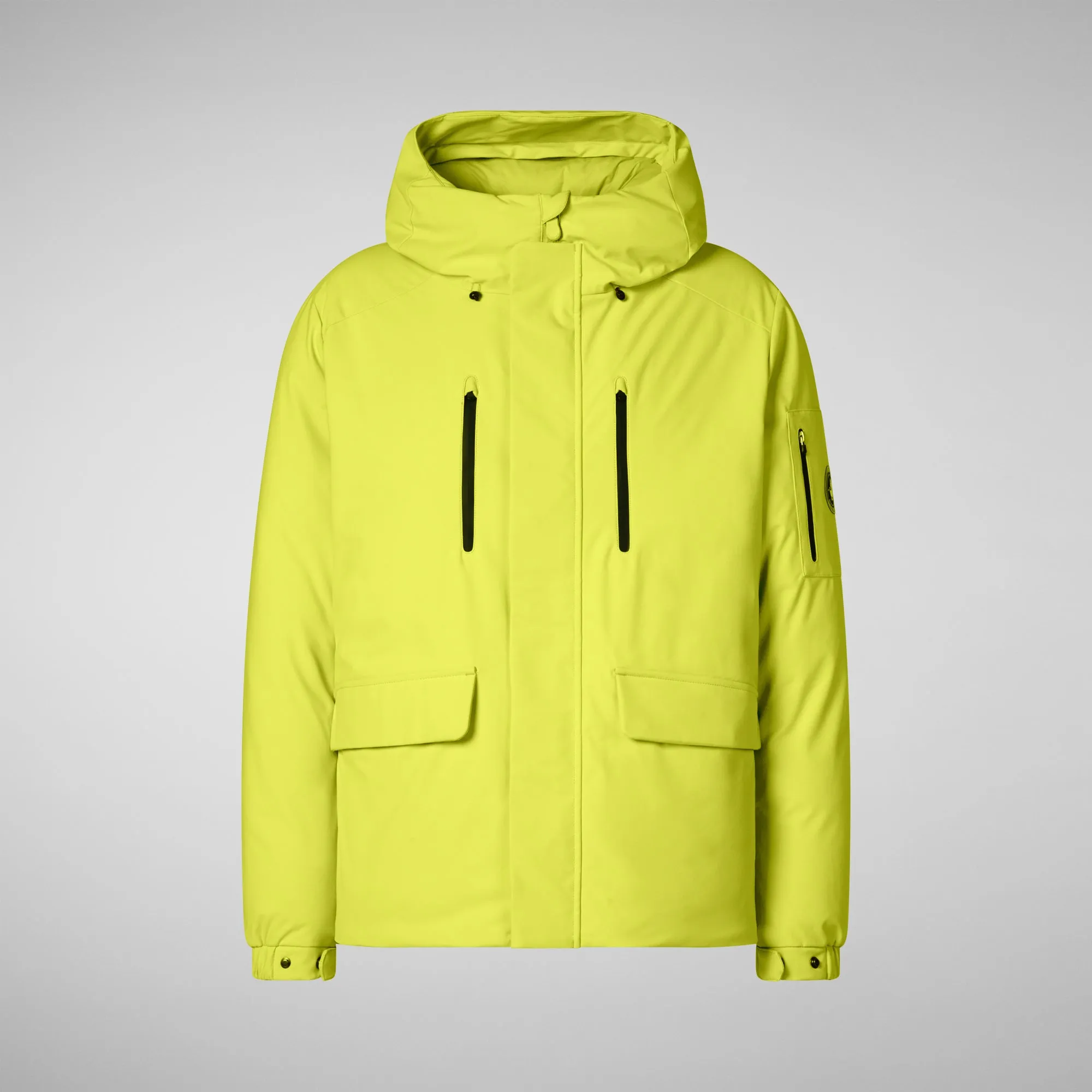 Man's hooded parka Hiram in lichen green