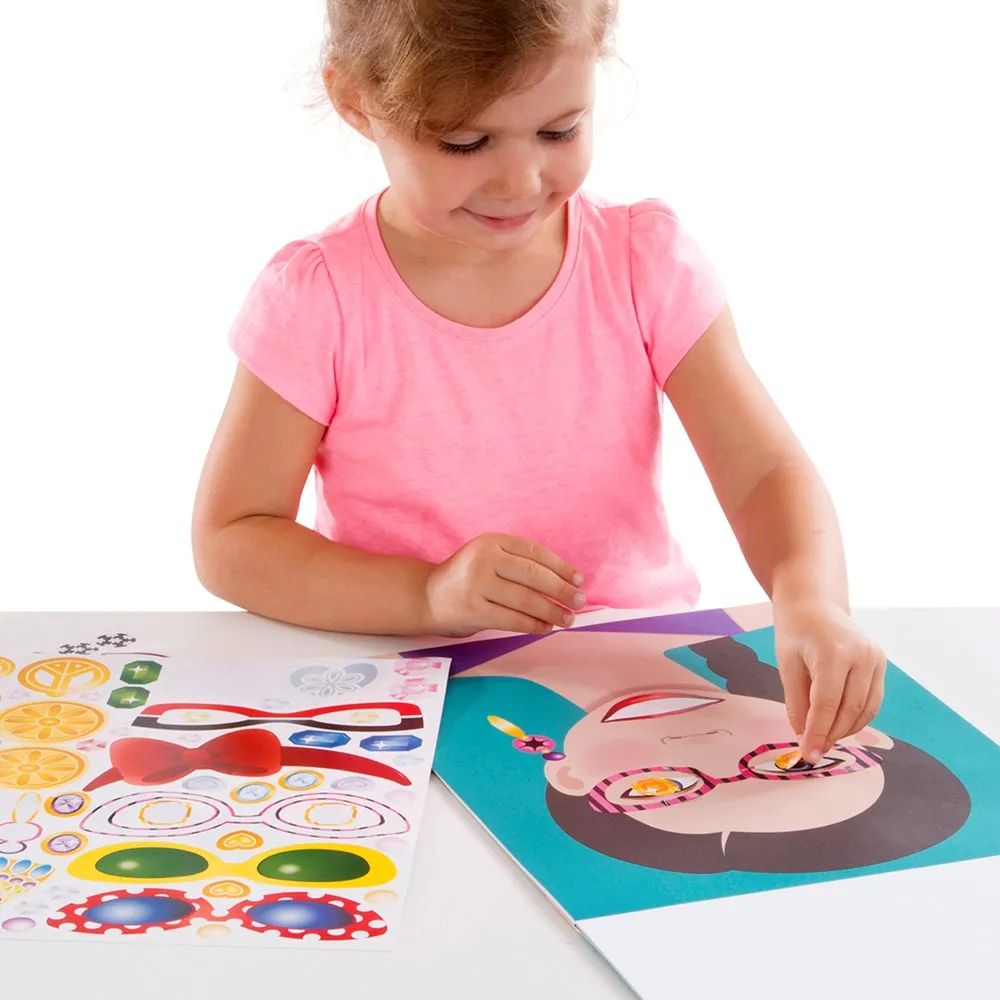 Melissa and Doug Make-a-Face Fashion Faces Sticker Pad