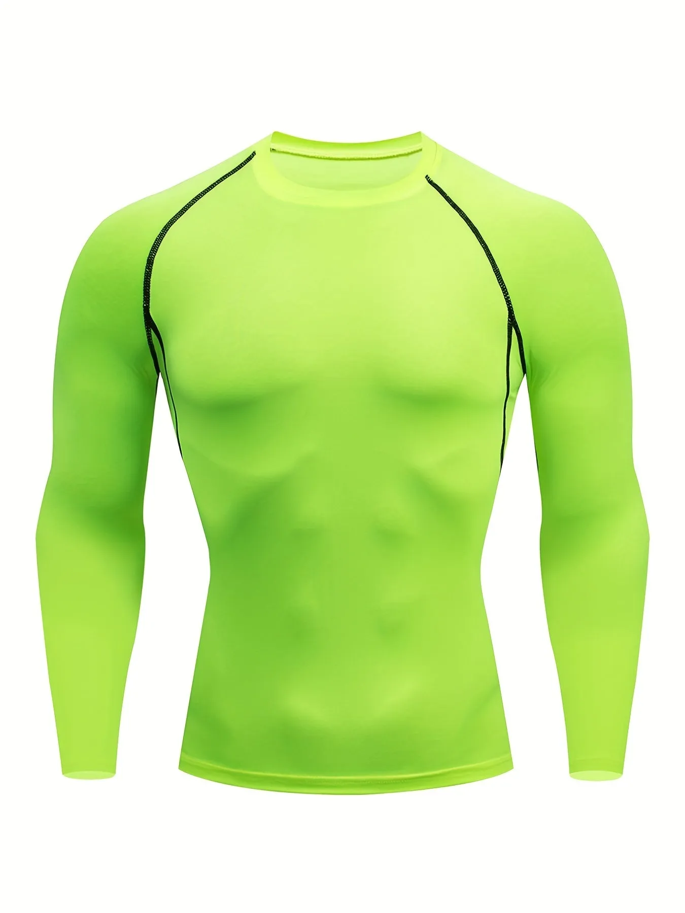 Men's Long Sleeve Compression Shirts - Moisture-Wicking, Four-Way Stretch, Quick-Drying Athletic Workout Tops for Enhanced Performance and Recovery - Ideal for Fitness Enthusiasts and Athletes