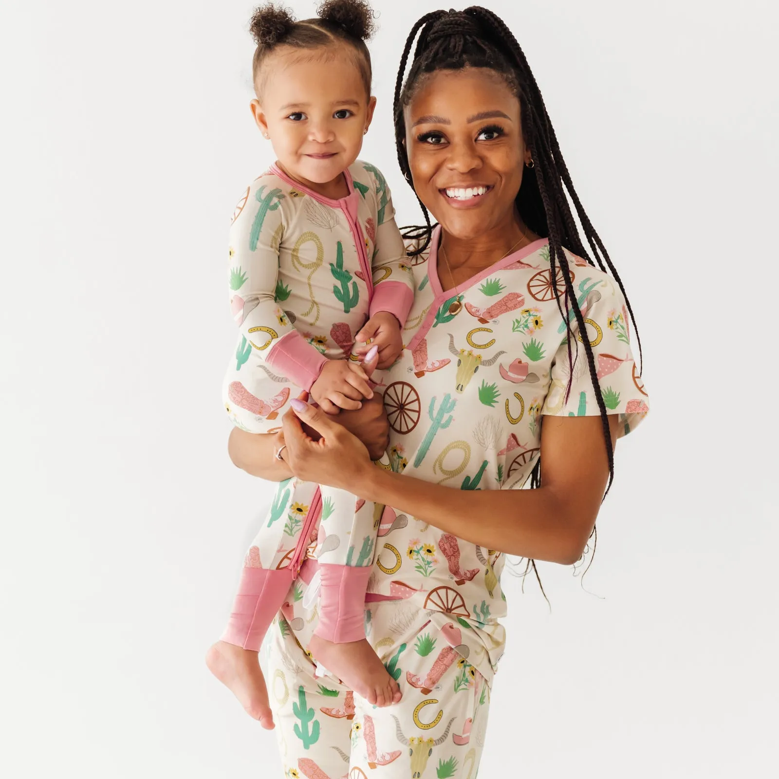 Pink Ready to Rodeo Women's Short Sleeve Pajama Top