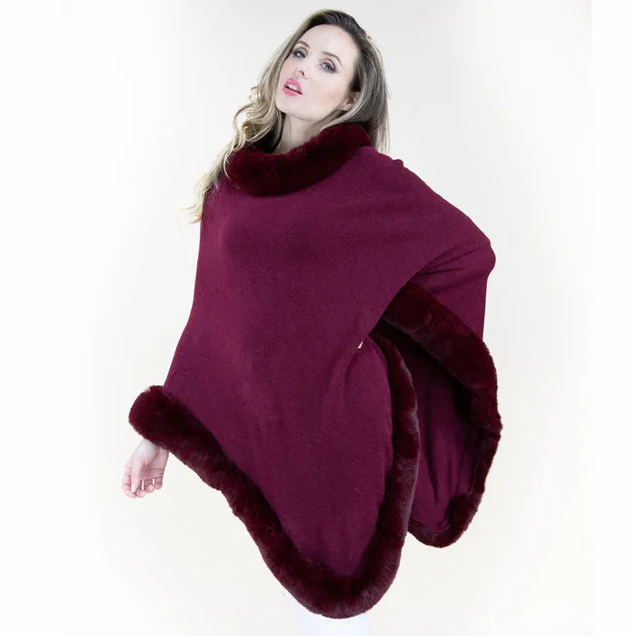 Poncho Fur Trim for Women