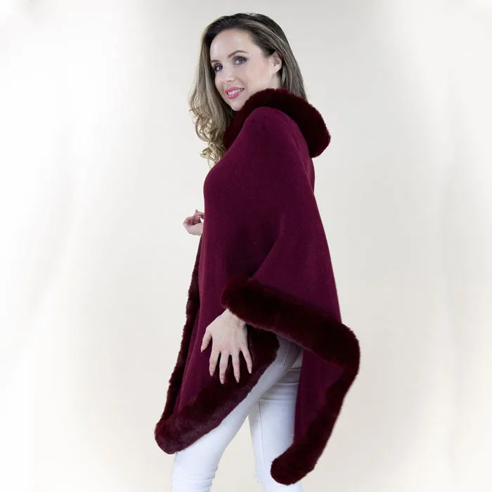 Poncho Fur Trim for Women