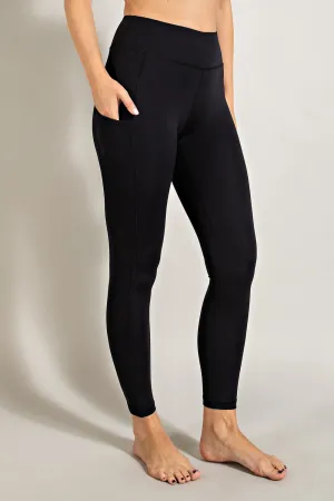 Rae Mode Full Length High Rise Leggings with Side Pockets (Black)